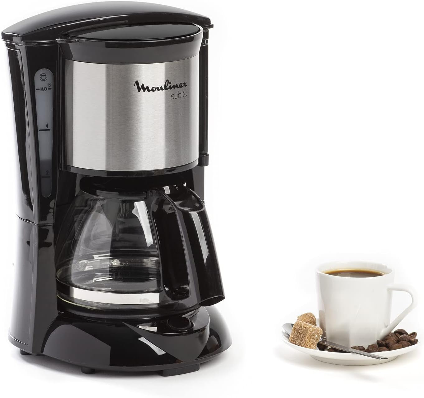 FG150813 Subito koffiezetapparaat, 6 kopjes, Zwart/RVS