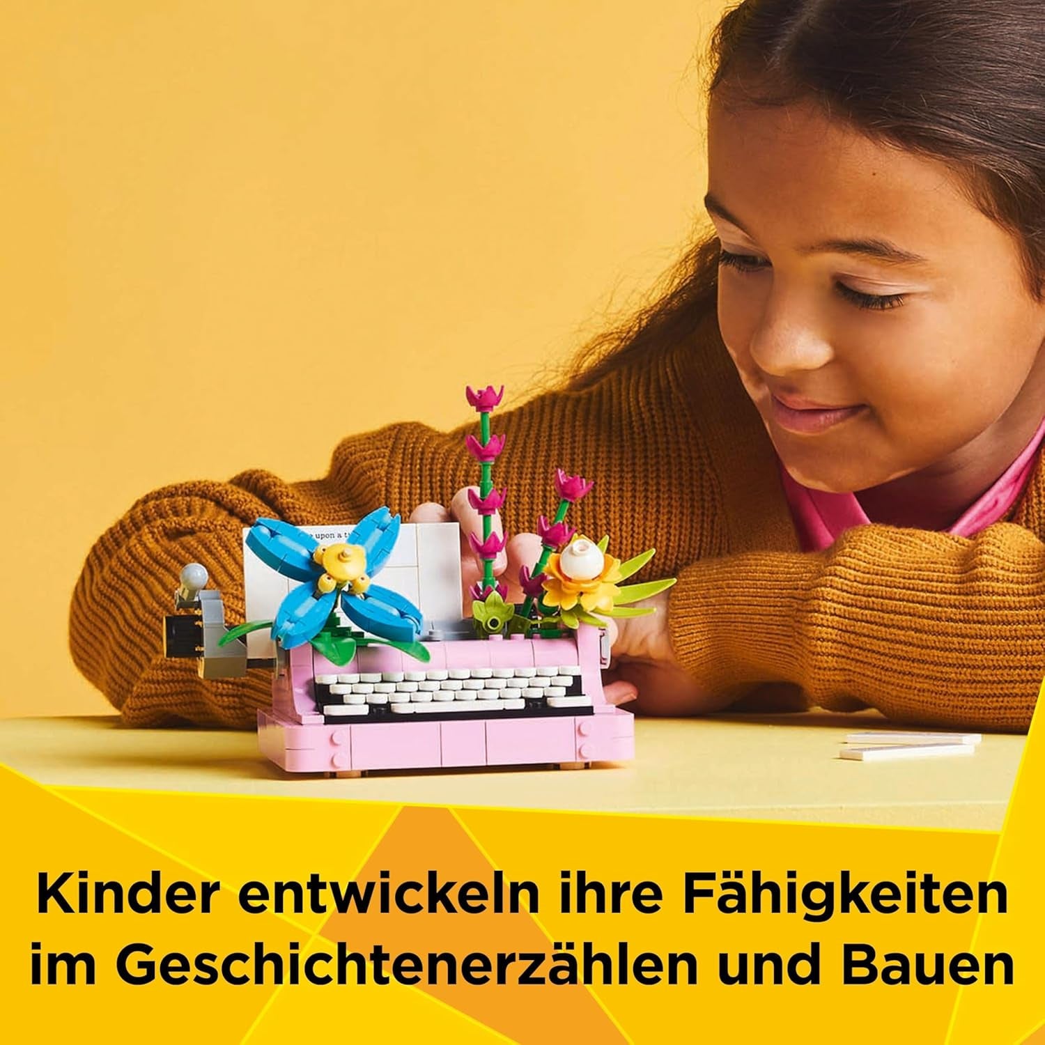 LEGO Creator 3In1 Typemachine met bloemen - speelgoed om te bouwen tot Keytar-model of tot bloempot met notitieboekje en pen - bouwset - cadeau voor meisjes en jongens vanaf 8 jaar 31169 Bouwsets Besuche den LEGO-Store
