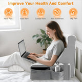 Groot leeskussen met afneembare neksteun en armleuningen, rugkussen voor bed, ergonomisch rugkussen met arm, zak en wasbare hoes voor lezen en tv kijken.