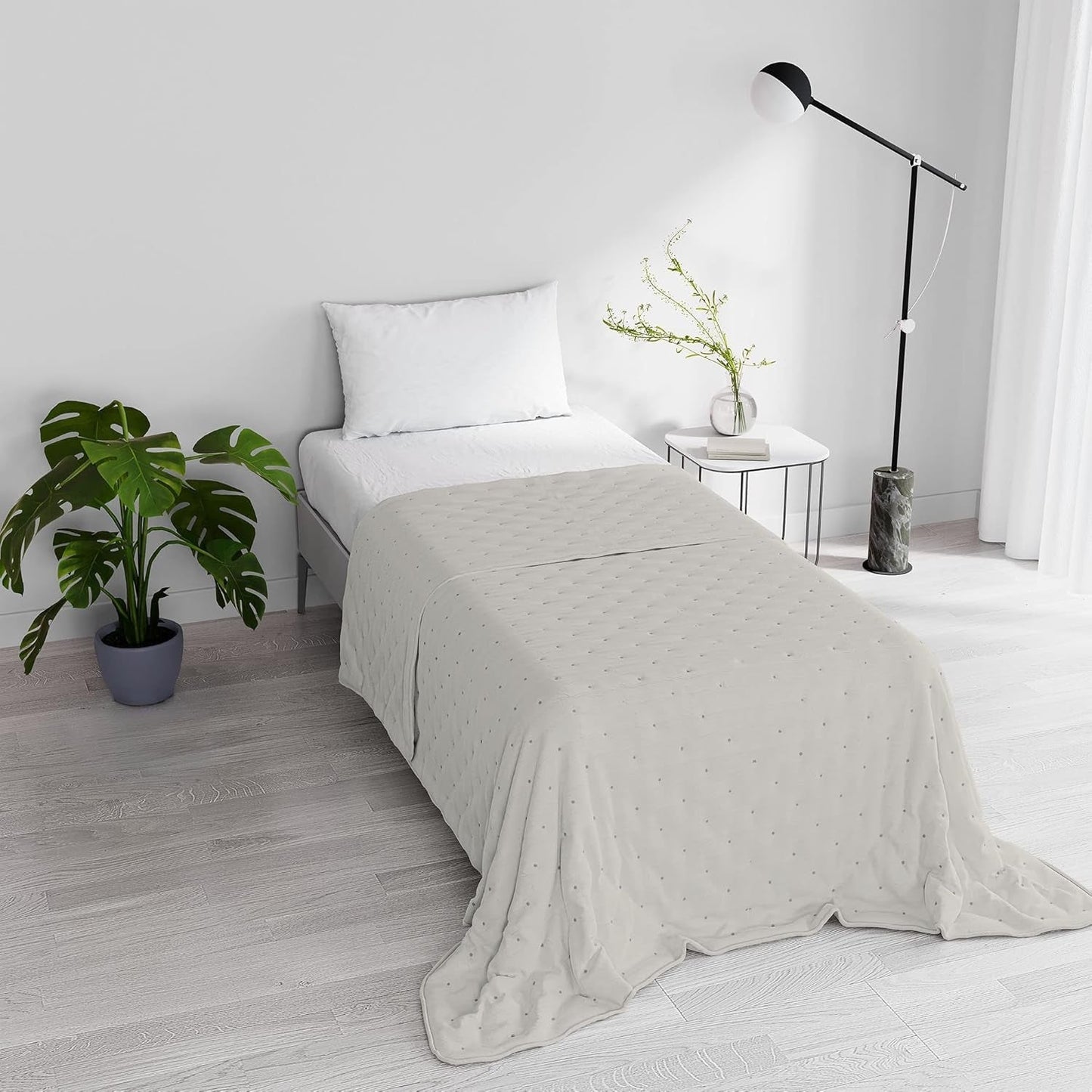 Elegant zomerdekbed, gewatteerd, groen, 170 X 250 cm Quilts en quilts Naty Shop Beige 170X250Cm