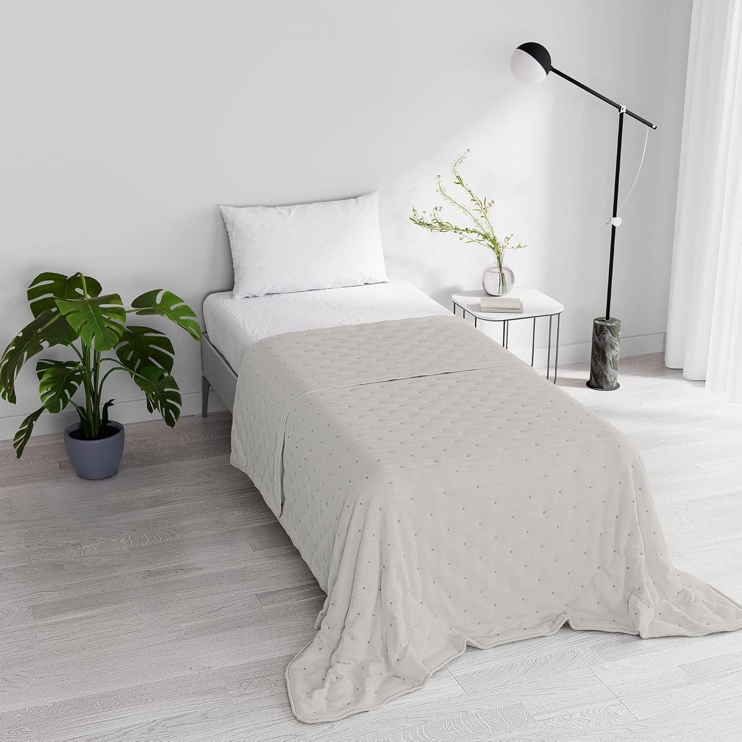 Elegant zomerdekbed, gewatteerd, groen, 170 X 250 cm Quilts en quilts Naty Shop Beige 170X250Cm