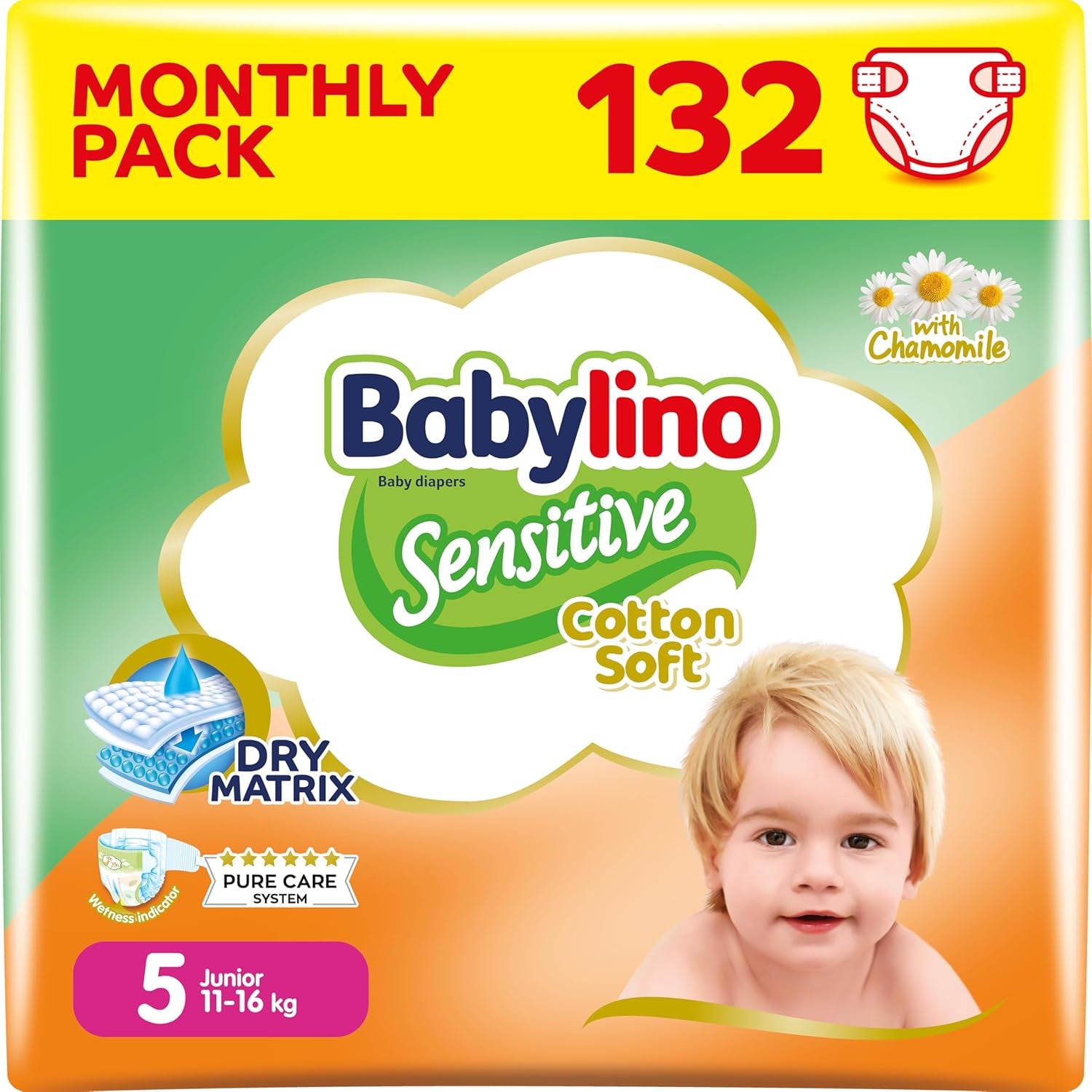 Luiers voor gevoelige baby's, maat 6, extra groot (13-18 kg), 114 luiers