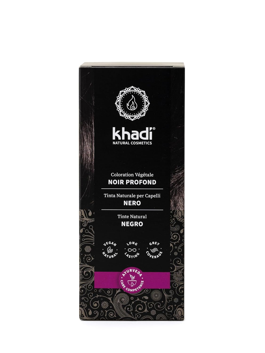 khadi kruidenhaarverf ZWART - Verf je haar mysterieus diepzwart zonder blauwe tint - 100% plantaardig, natuurlijk en vegan - 100g Haarverf Naty Shop