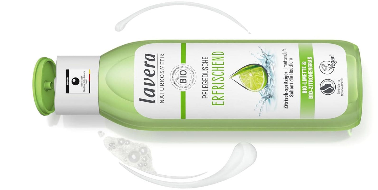 Lavera, Verfrissende douchegel met organische kalk, 250 ml Douche en bad Naty Shop