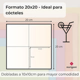 , Papieren cocktailservet, 1/4-vouw, kant, 150 servetten, wit