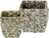 Waterhyacint plantenbakset, bloempot, container, bloempot, bloempot, plantenmand, plantenbak, kom, decoratieve bloempot, geweven decoratieve bloempot, plantenbak, vaas, mand, bloempot voor kunstbloemen en planten