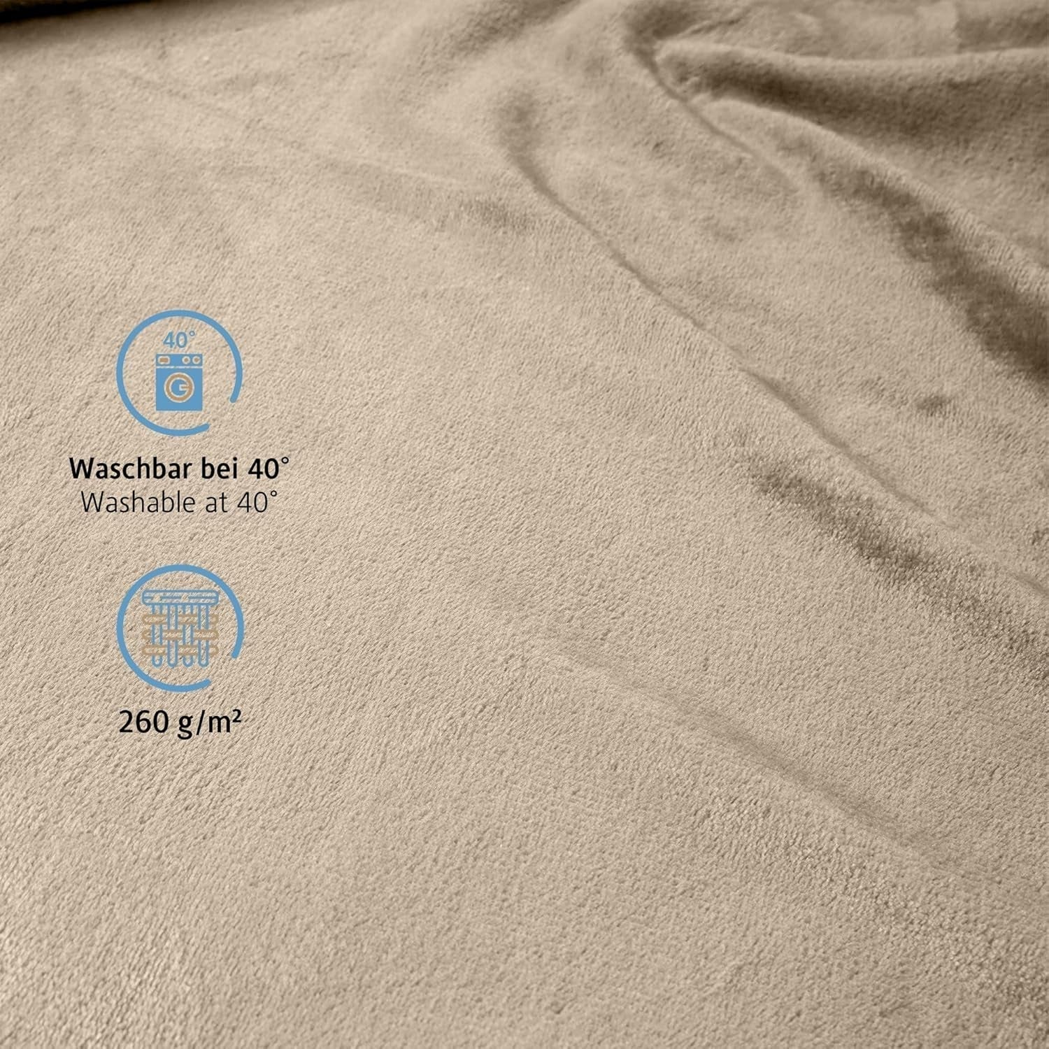 Komfortec donzige deken, comfortabele deken, fleecedeken, Oeko-Tex gecertificeerd, superzacht, 150X200 Cm, 260 G/M², beige Bedden en dekens Besuche den Komfortec-Store