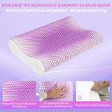 HOMCOM Memory Foam Kussen Neksteunkussen met afneembare hoes 2 Hoogte Ergonomisch 2S Responsief nekkussen voor verschillende slaapposities 60x40cm Crème Wit