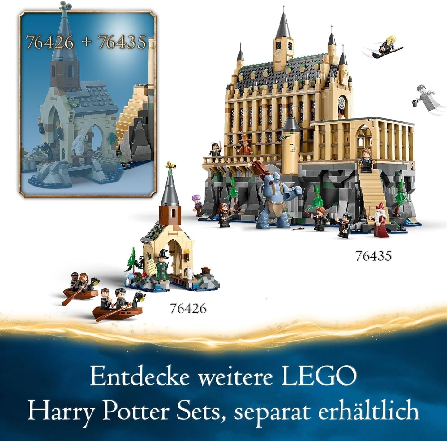 LEGO Harry Potter Kasteel Zweinstein: De Grote Zaal, verzamelspeelgoed met 11 minifiguren waaronder Hermelien Griffel, magisch cadeau voor jongens en meisjes 76435 Bouwsets Besuche in LEGO-Store