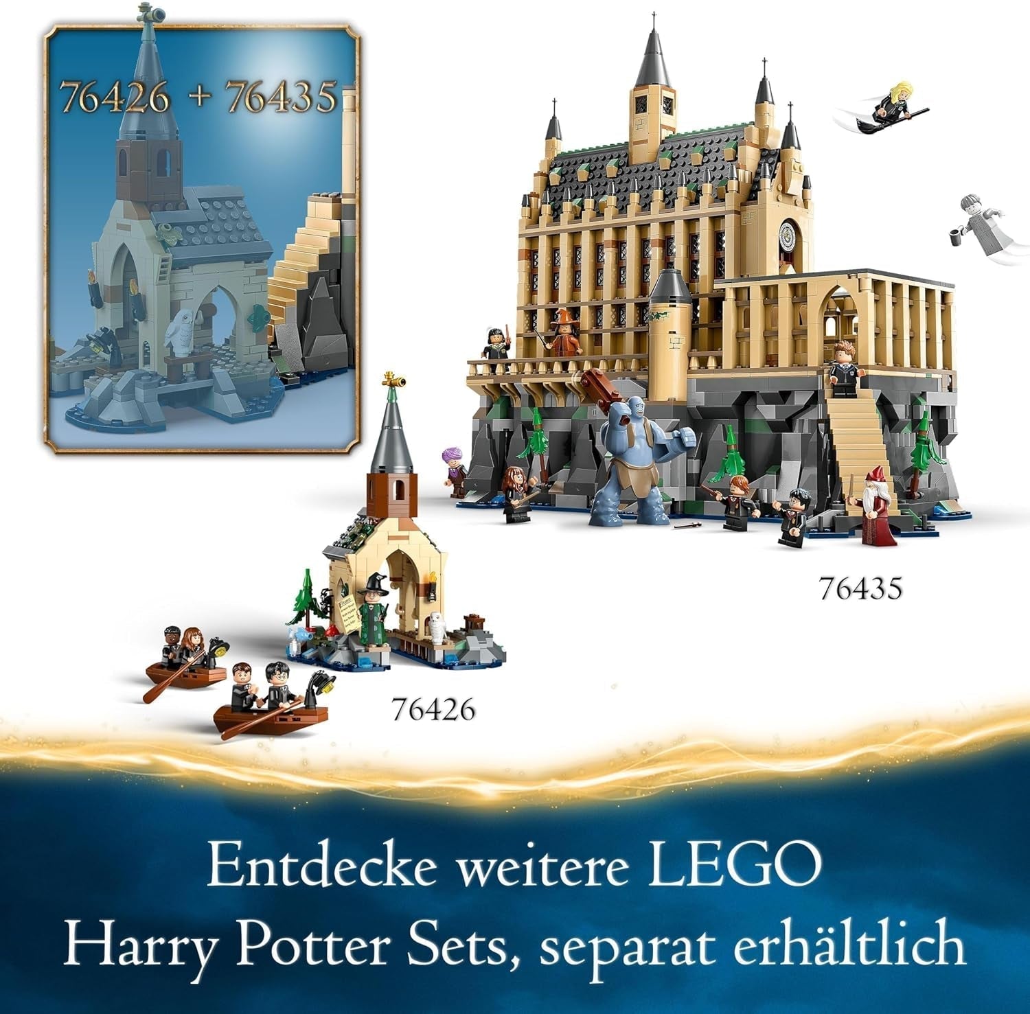 LEGO Harry Potter Kasteel Zweinstein: De Grote Zaal, verzamelspeelgoed met 11 minifiguren waaronder Hermelien Griffel, magisch cadeau voor jongens en meisjes 76435 Bouwsets Besuche in LEGO-Store
