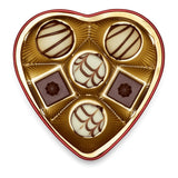 Lindt Chocolade vanuit het hart | 30 gram | 6 pralines in Marc de Champagne, Coeur à l'Orange, Krokante Melkchocolade, Oranje Marsepein in een mooi hartvormig doosje | Geschenk van chocolade | Chocolade cadeau