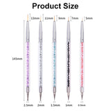 5 Stück Nagel Pinsel Set, Nageldesign Pinsel, Nail Art Dotting Tools, Dual-Ended Professionele Acryl Nail Art Pen voor DIY Nail Art Design