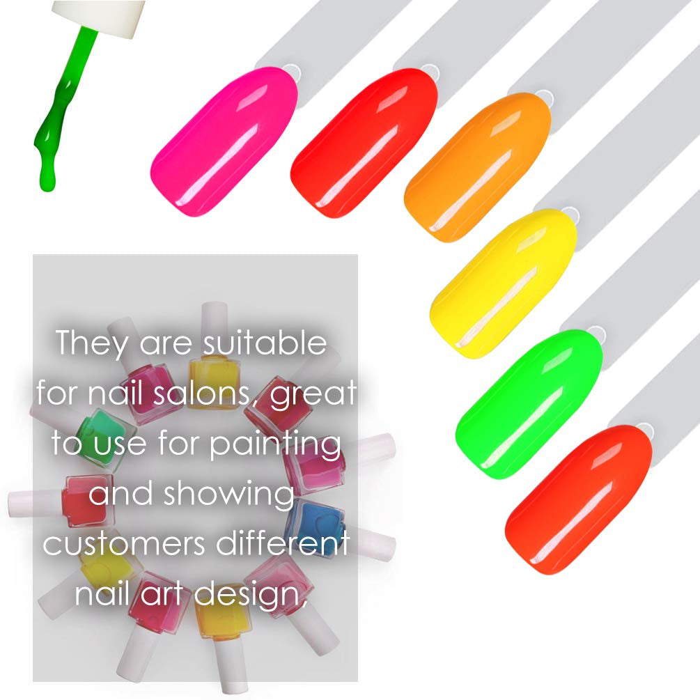 150 Stück Nail Art Tips Ring Stick, transparant Farbe Karte Platten Nagelleck Display Ring Sticks, Nagel Salon Übungen Display Nail Tips