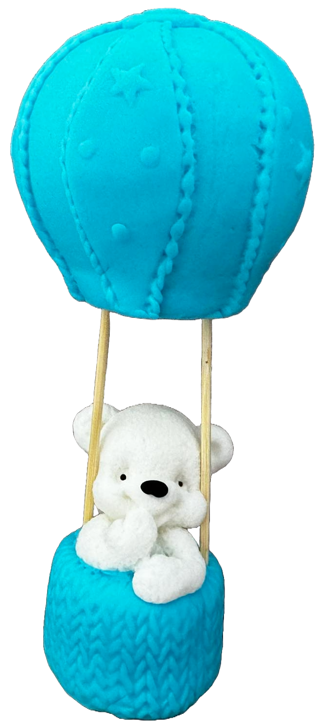 Eetbare suikerdecoratie, Beer in een ballon Decoraties van Sugar Paste Naty Shop