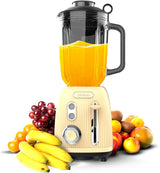 Cecotec Keukenmixer Retro Power Zwart Titanium Retrogroen. 1200W Maximale Leistung, 2 Geschwindigkeiten, 4-Klingen-Messer Mit Schwarzer Titanbeschichtung en 1.5L Krug, Vintage-Design in Grün Bucatarie Naty Shop Geel