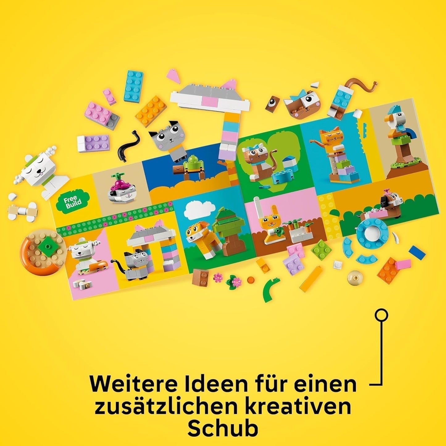 LEGO Classic Creative Animals, doos met kleurrijke stenen, bouwstenen dierfiguren zoals hond, kat, konijn, hamster en vogel, constructiespeelgoed voor jongens en meisjes vanaf 5 jaar 11034 Bouwsets Besuche den LEGO-Store