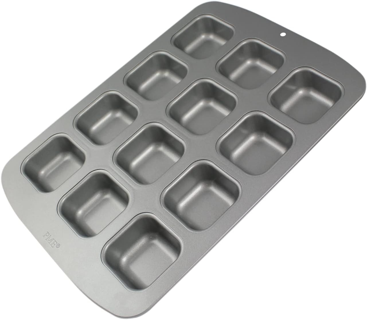 CSB106 Quadratische Antihaftbeschichtete Backform Mit 12 Minilöchern Aus Karbonstahl, Edelstahl, Zilver, 37,3 X 26,1 X 3,1 Cm Vormen en bakplaten Naty Shop