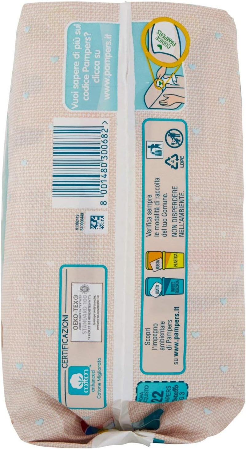 Pampers Naturello Midi, 22 luiers, maat 3 (4-9 kg)