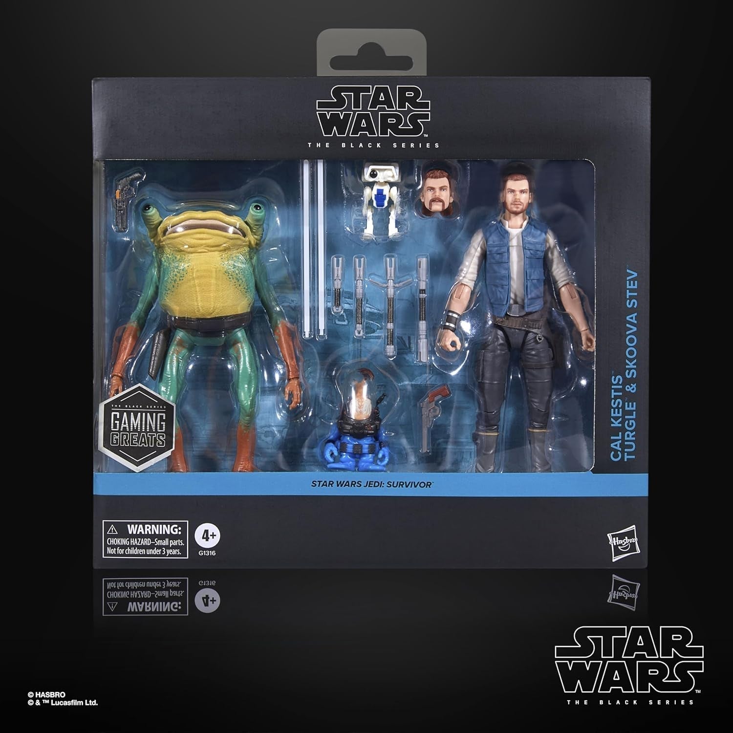 Star Wars Black Series Cal Kestis, Turgle & Skoova Stev, Star Wars Jedi: Survivor verzamelbare actiefiguren (schaal 15 cm) Actiefiguren Naty Shop