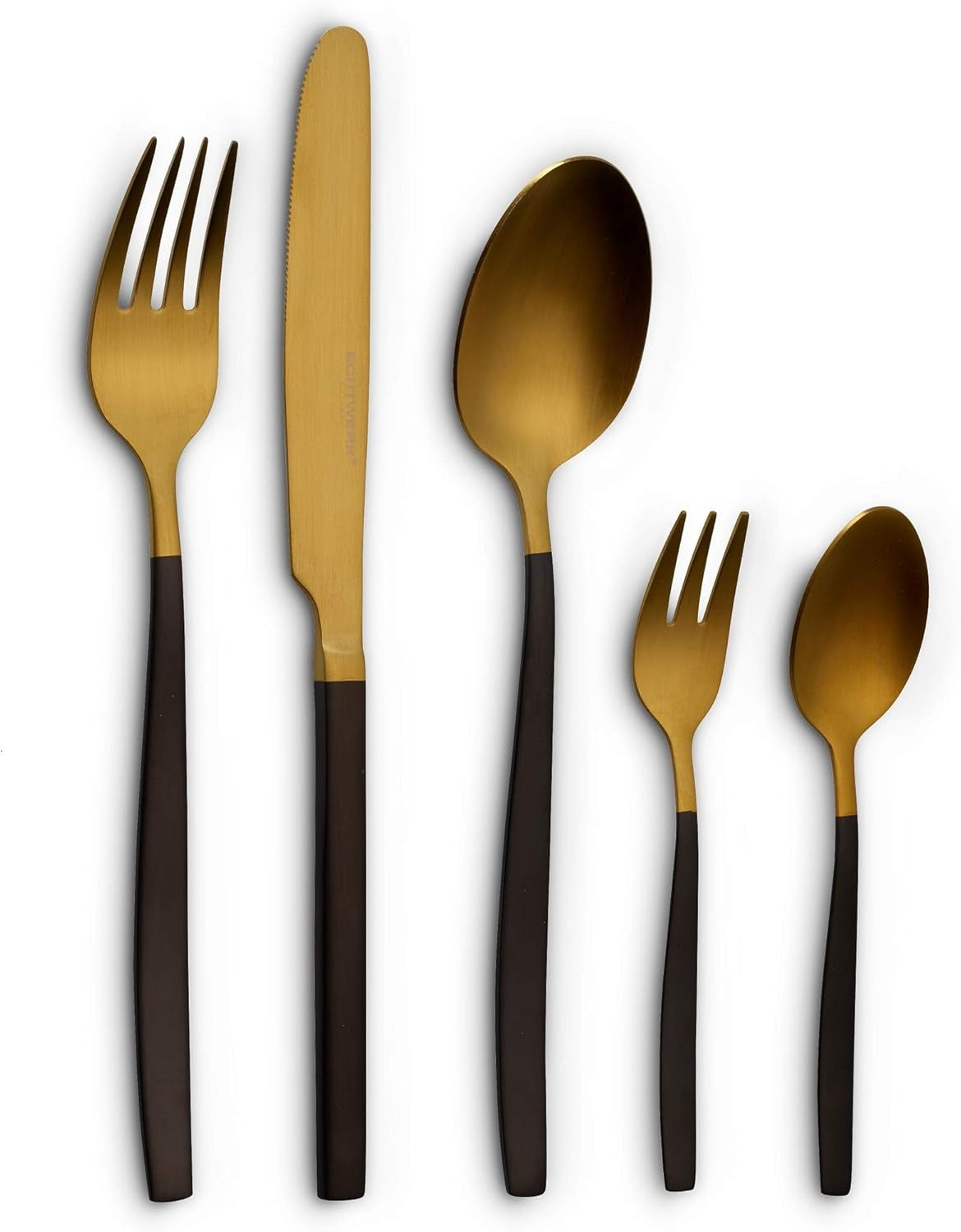 Echtwerk Positano Due-Bronze bestekset, zwarte editie, 20-delig, 4 personen keuken Naty Shop goud / zwart