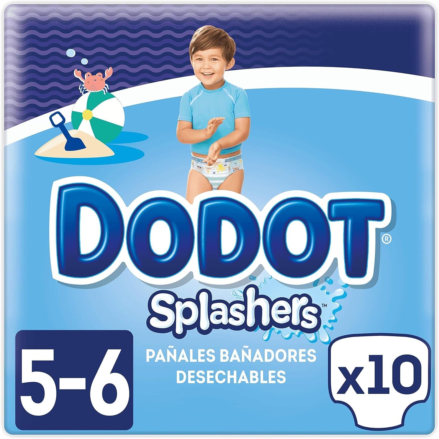 Splashers Badluiers, 10 stuks, vanaf 14 kg, opblaasbaar en gemakkelijk te verwijderen, maat 5