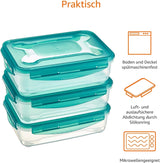 Amazon Basics Vriezercontainers in een set, met deksels, lekvrij, stapelbaar, koelkast/vriezer, BPA-vrij, kunststof, magnetron- en vaatwasmachinebestendig, 3 x 1,2 l, doorzichtige voedselbewaardozen Naty Shop