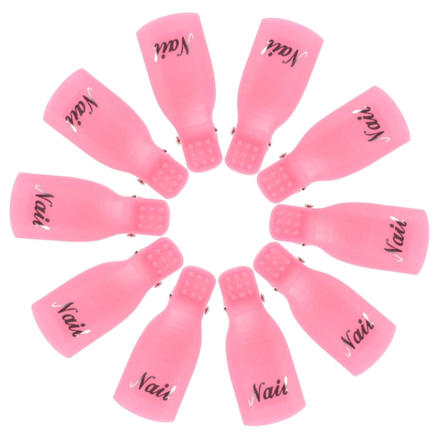Hanyousheng Nagellackentferner Clips, Nagel Clips, 10 Stück Schwarz Nagelclips, Nagel Klammer, Nails Art Gel Cap, Losweken Clip Cap UV Gel Poliermittel Entferner Wrap Nail Tool