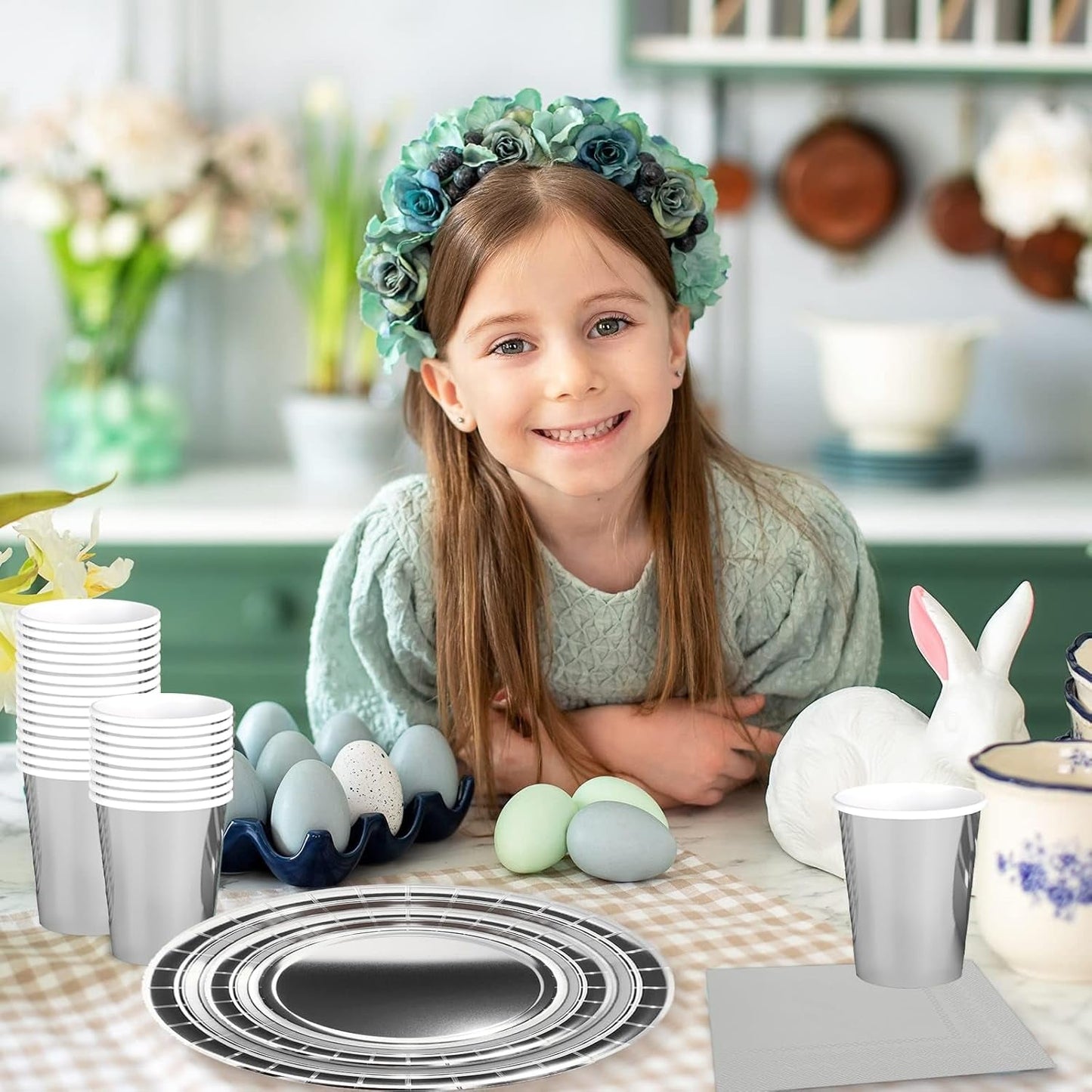 68-delige zilveren papieren bestekset Zilveren papieren borden Papieren bekers Servetten Decoratief servies voor feest Verjaardag Bruiloft Nieuwjaar Afstuderen Feestartikelen