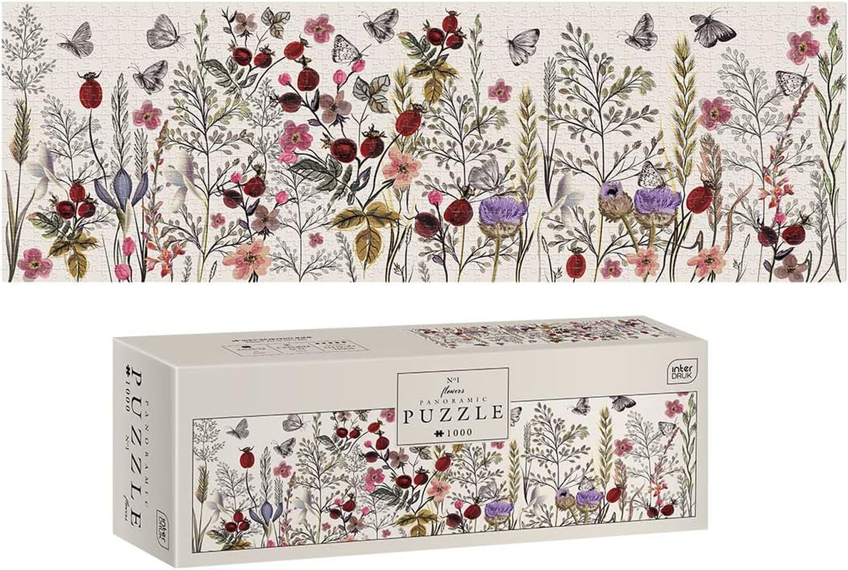 Bloemen nr. 1 - Panoramische puzzel van 1000 stukjes voor volwassenen Puzzel Naty Shop
