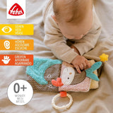 Fehn Zacht prentenboek Bruno - zacht boekje voor baby's van stof met dierenmotieven - speelgoedboek van stof om op te hangen voor kinderwagens en autostoelen - boek met vuurwerk voor baby's en kinderen vanaf 0+ maanden Babyspeelgoed Naty Shop