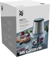 WMF Kult X Edition Zerkleinerer Elektrisch Met Glasbehälter, Blitzhacker 320 W, 2 Geschwindigkeitsstufen, Großer Mixbehälter, Cromargan Matt Kitchen Naty Shop