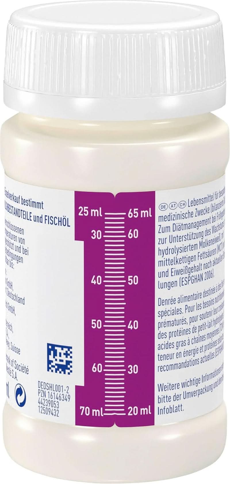 Voeding voor premature baby's BEBA Niveau 2, Speciale voeding voor premature baby's en pasgeborenen met een laag gewicht, klaar om te drinken, verpakking van 32 (32 x 90 ml) Naty Shop