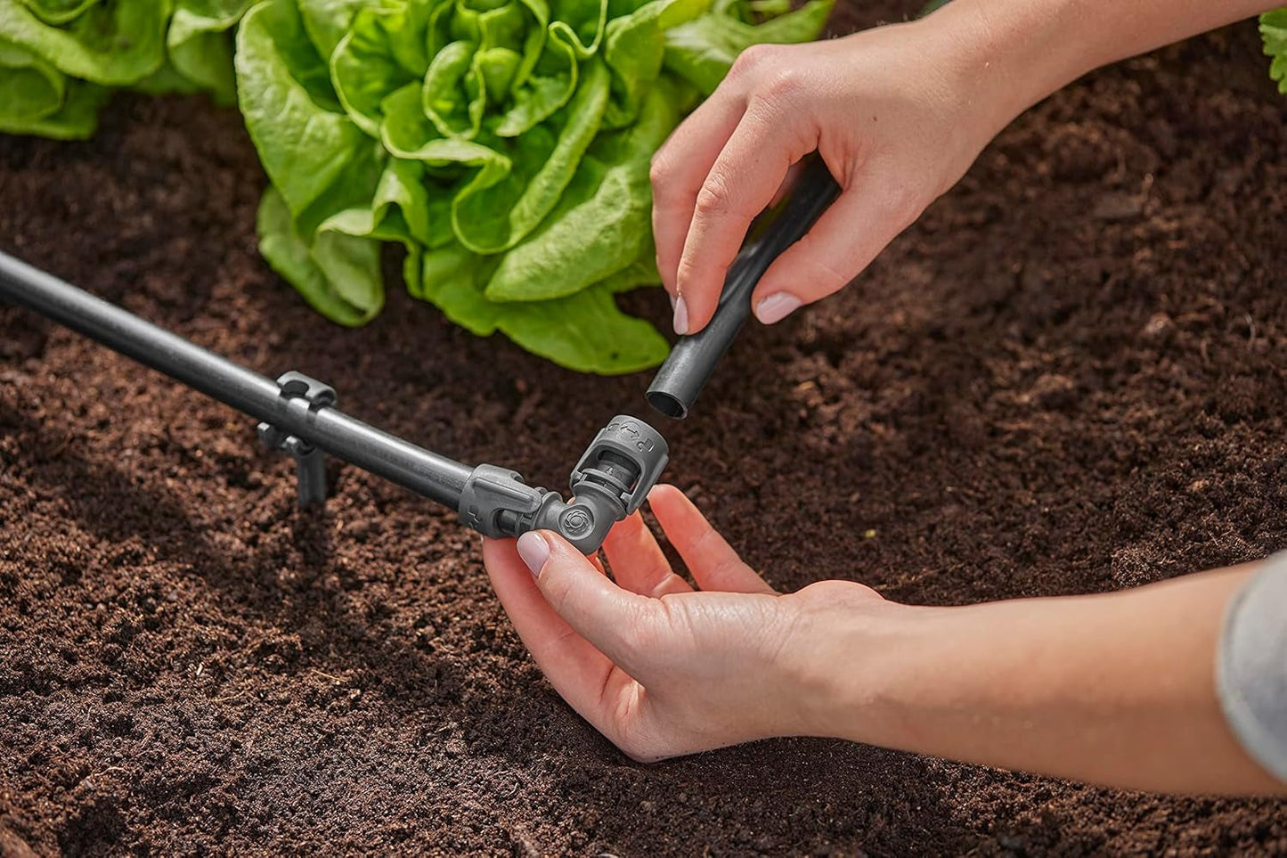 Gardena Micro-Drip-irrigatiesysteem L-stuk 13 mm (1/2"): pijpconnector voor het omkeren van 13 mm toevoerleidingen, gereedschapsloze montage, herbruikbaar (13202-20)
