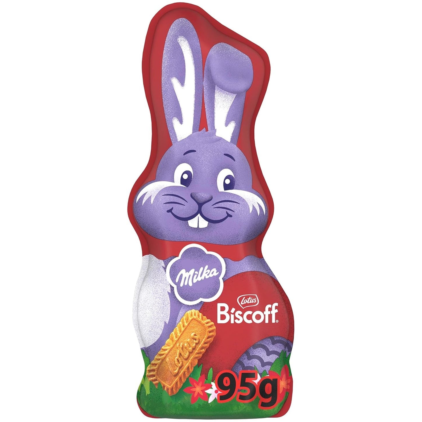 Milka Smiling Bunny Biscoff – delicate paashaas met chocolade en stukjes Lotus Biscoff koekjes – 95g