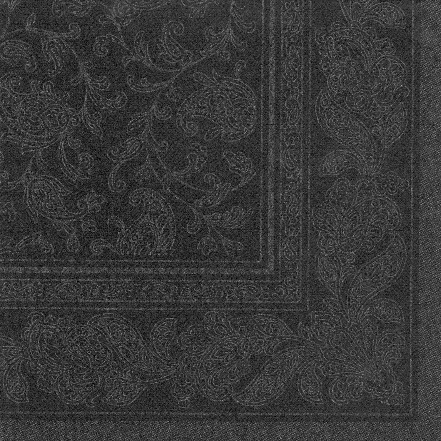 50 servetten ROYAL Collection 1/4-vouw 40 X 40 zwart "Ornamenten"