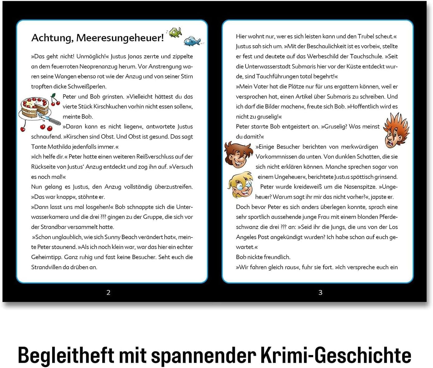 Die Drei??? Kinderen - Misdaadpuzzel - Aandacht, zeemonster Van KOSMOS 680664, 150 stukjes, Glow in the dark, Lezen, puzzels, puzzels oplossen, detectivepuzzel voor kinderen vanaf 7 jaar Puzzel Naty Shop