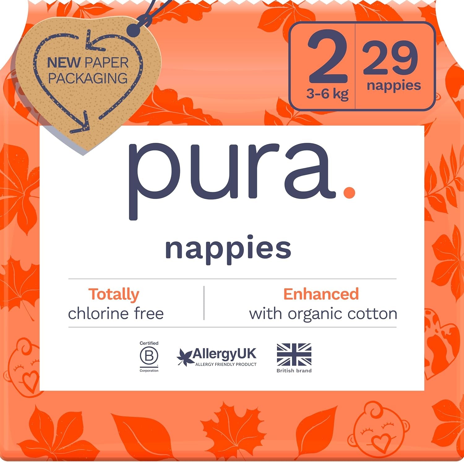 Eco-babyluiers - maat 3 (4-9 kg), 1 pak (26 luiers), ultrazachte luiers voor de gevoelige huid, biologisch katoen, tot 12 uur lekbescherming, nieuwe maattabel
