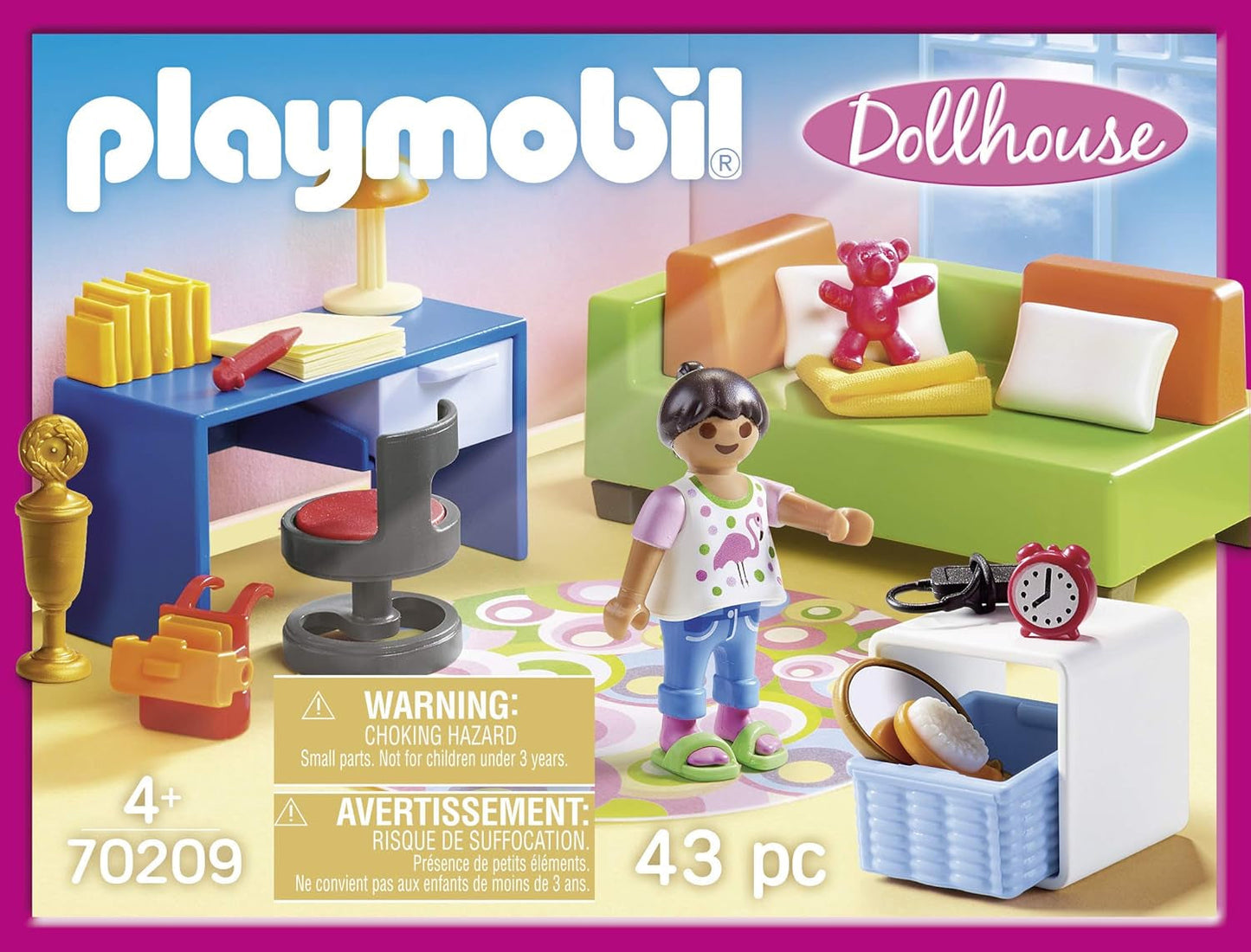 PLAYMOBIL poppenhuis 70209 Jeugdkamer met meisjesfiguur en accessoires, vanaf 4 jaar Poppenhuizen Naty Shop