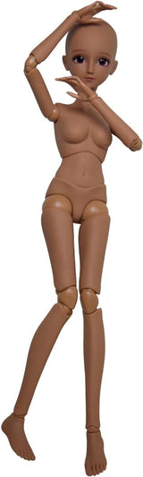 1/3 BJD Pop Zwart Bruine Huid Pop Lichaam 60cm 24 Inch Kogelgewricht SD Poppen Beweegbare Gewrichten PVC DIY (Alexia)