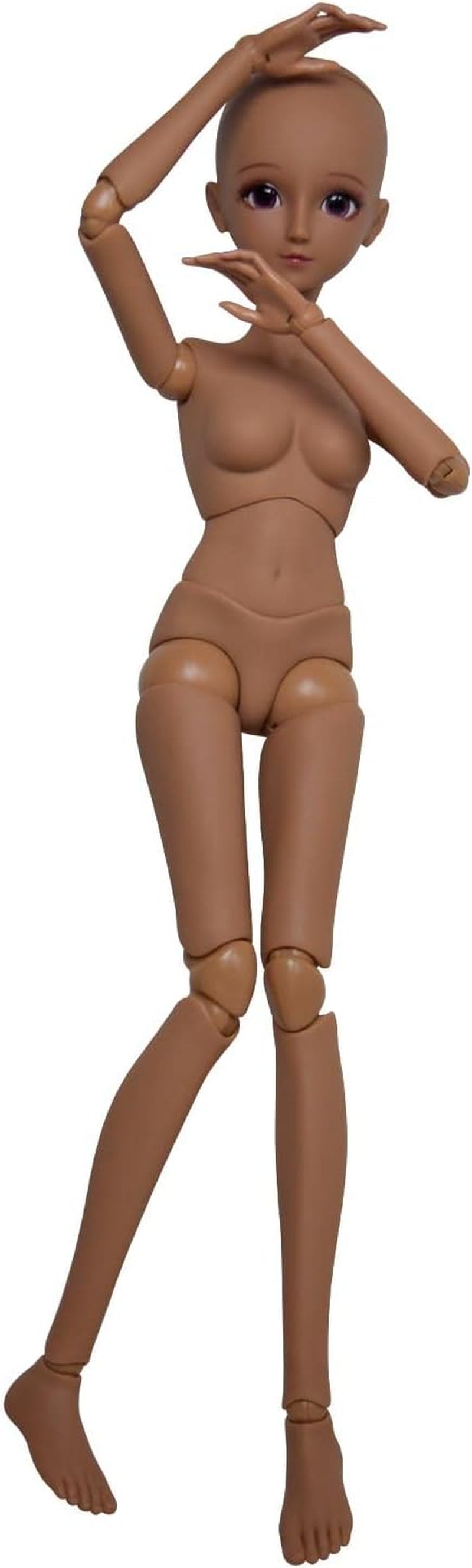 1/3 BJD Pop Zwart Bruine Huid Pop Lichaam 60cm 24 Inch Kogelgewricht SD Poppen Beweegbare Gewrichten PVC DIY (Alexia)