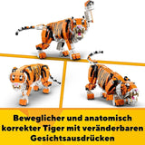 LEGO 31129 Creator Majestueuze Tijger, Panda of Vis 3-in-1 Dierenfigurenset Speelgoed voor kinderen, jongens en meisjes Dieren bouwen speelgoedbouwsets Bekijk de LEGO-Store