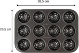 Zenker 12Er Muffinform – Muffinbackblech Für Muffins en Cupcakes Aus Der Serie Soccer Baking– Hitzebeständiges 12Er Muffinblech Mit Antihaftbeschichtung, Schwarz Vormen en bakplaten Naty Shop