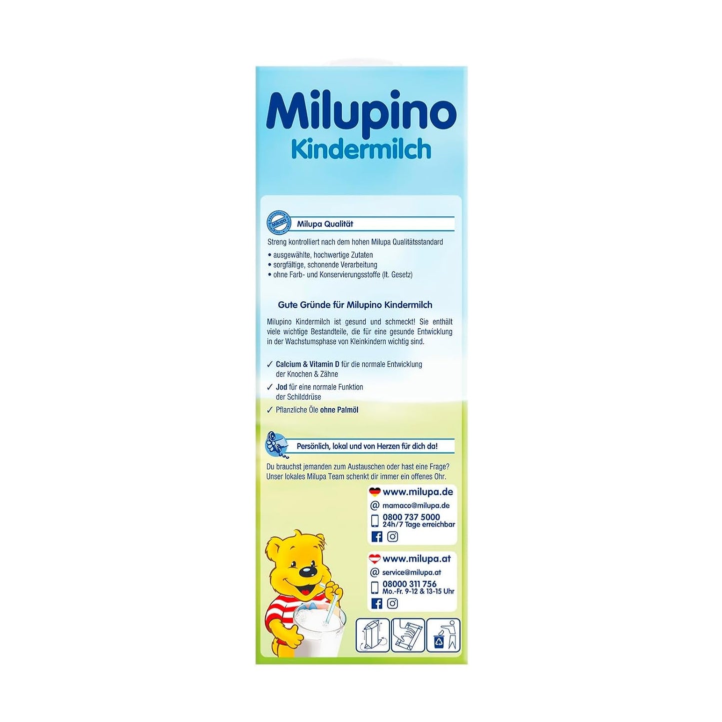 Milupa Milupino Kant-en-klare groeimelk (6x1L), vanaf 1 jaar, voor jonge kinderen in de groeifase