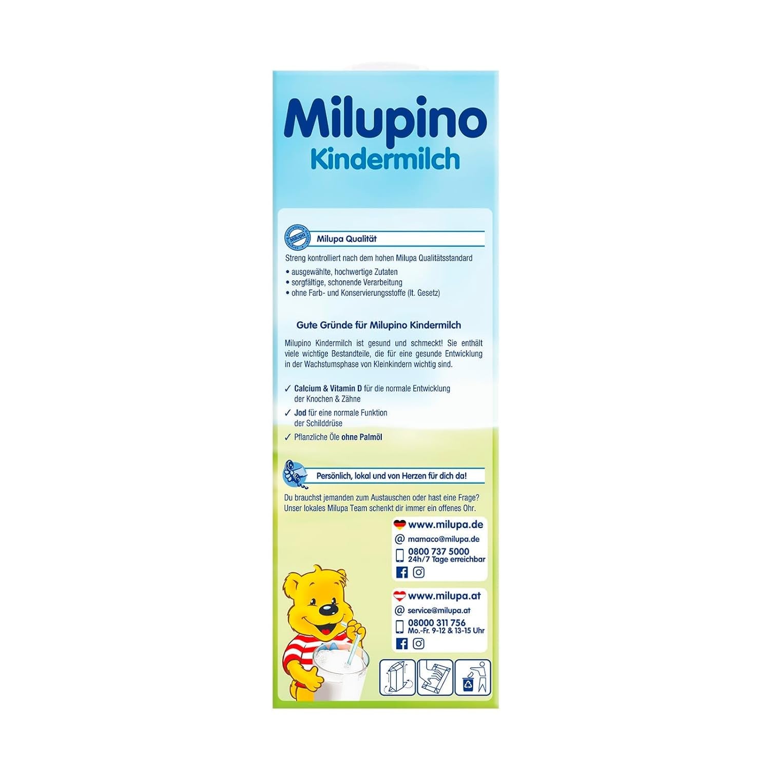 Milupa Milupino Kant-en-klare groeimelk (6x1L), vanaf 1 jaar, voor jonge kinderen in de groeifase