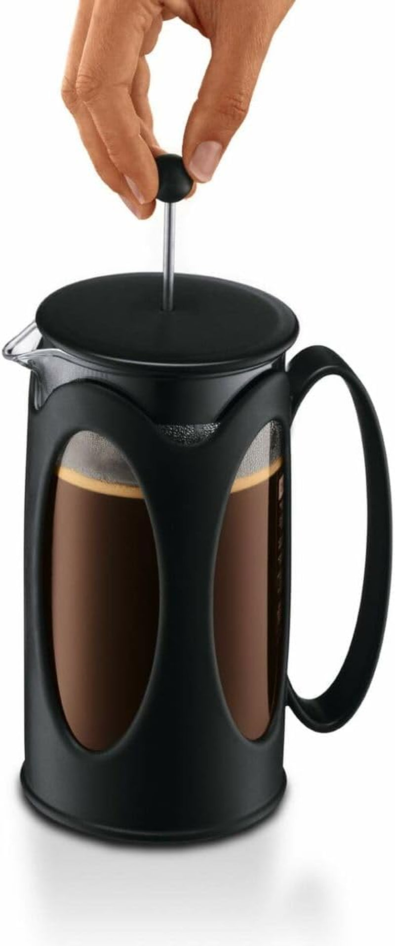 Bodum Kenya Koffiezetapparaat - 1L / 8 Kopjes - Handmatige Franse pers borosilicaatglas en roestvrij staal - Vaatwasmachinebestendig - Gemaakt in Portugal