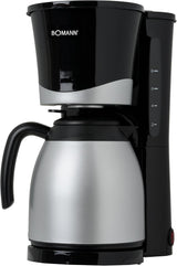 Bomann® koffiezetapparaat met thermoskan | voor 8-10 koppen koffie | zonder temperatuurverlies | koffiezetapparaat met filter | 1 liter | Espresso | Filterkoffiezetapparaat met thermoskan | KA 168 zwart