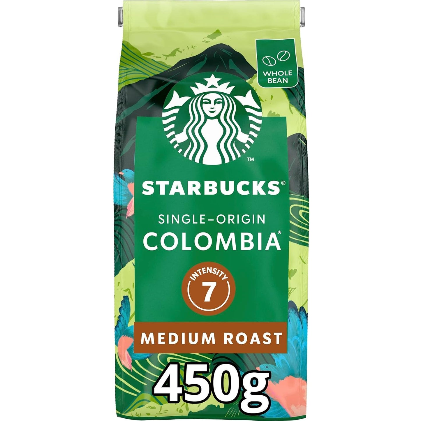 STARBUCKS Colombiaanse koffie met enkele oorsprong, medium gebrand, hele bonen 450 g (pak van 4)