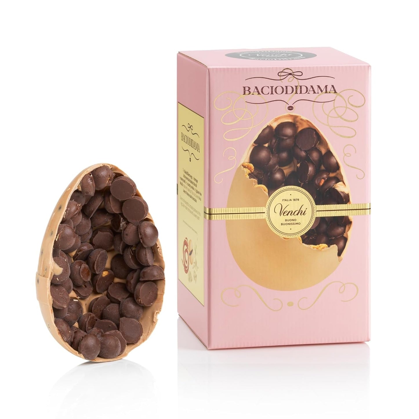 Venchi - Chocolade-ei, pistachesmaak, met hele pistache, met verrassing, glutenvrij, 500g, Paascollectie, cadeau-idee