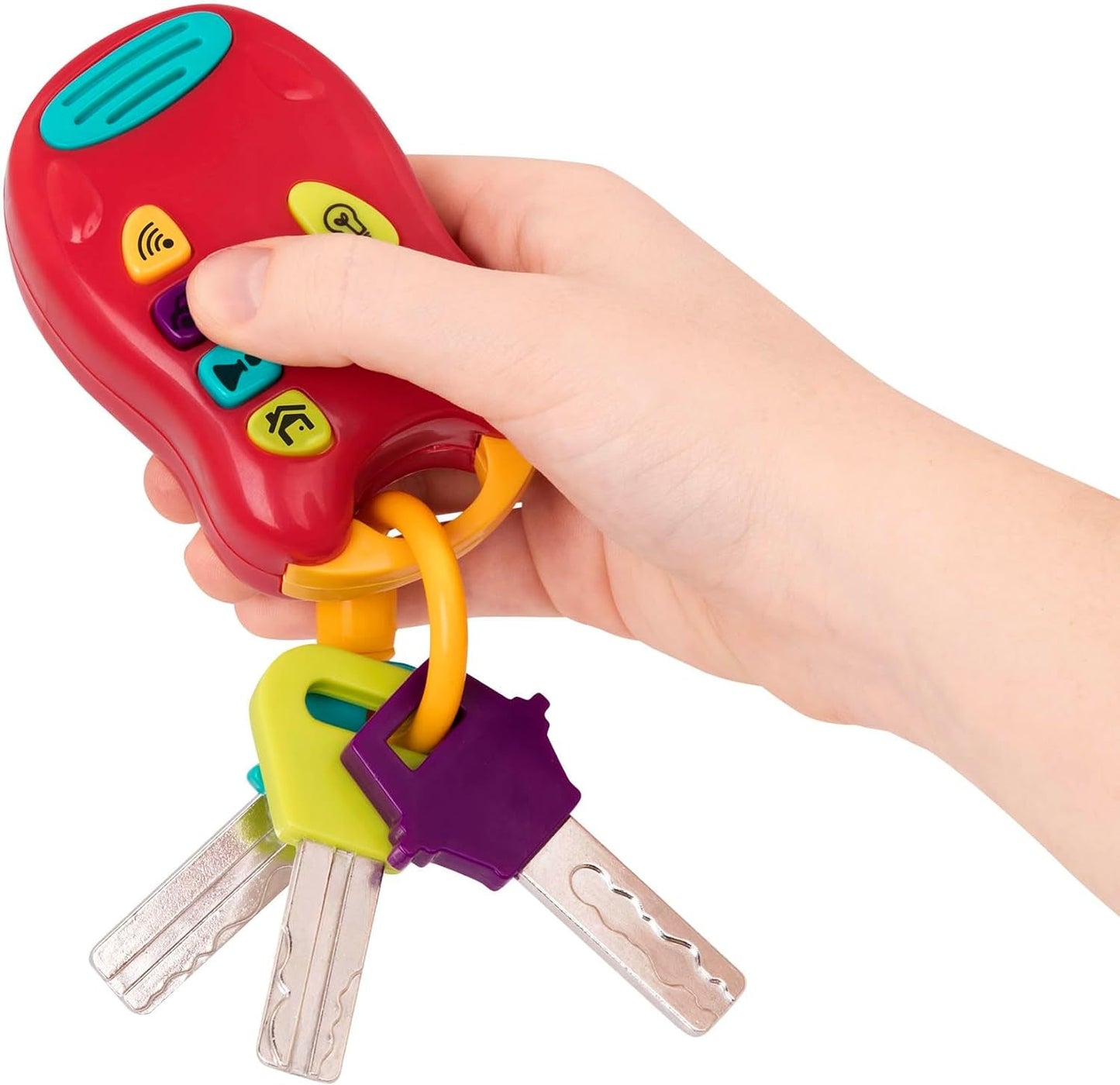 Battat toy key baby speelgoed - Kleurrijke autosleutel sleutelhanger met licht en geluid voor kinderen vanaf 10 maanden Bebe Toys Naty Shop