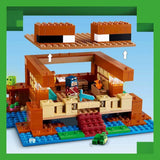 LEGO Minecraft Het Kikkerhuis, speelgoedhuis met figuren waaronder zombie, slijm en drenkeling, plus accessoires zoals speelgoedboot en werkbank, cadeau voor jongens en meisjes vanaf 8 jaar 21256 Bouwsets Besuche den LEGO-Store